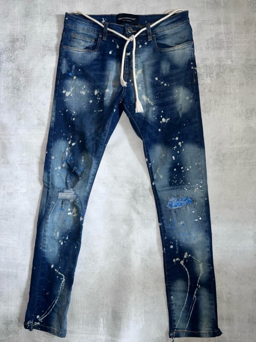 Good For Nothing Denim Dark indigo base with intentional heavy acid Men’s
